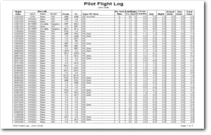 pilot logbook records